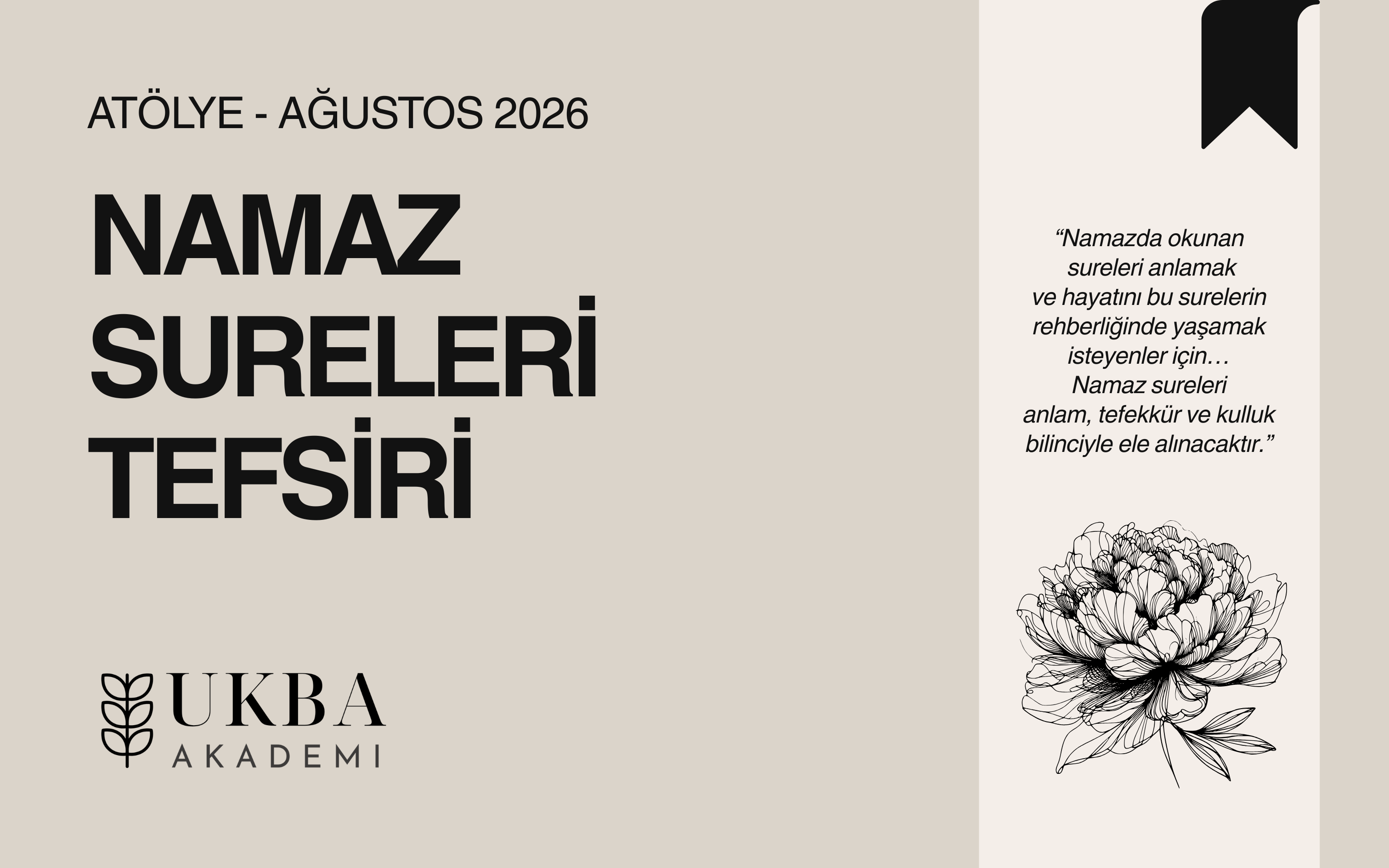 Namaz Sureleri Tefsir Atölyesi - Eylül 2026